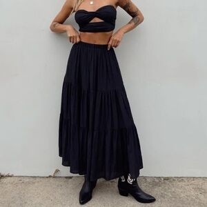 Princess Polly Allie Set Black Maxi Skirt